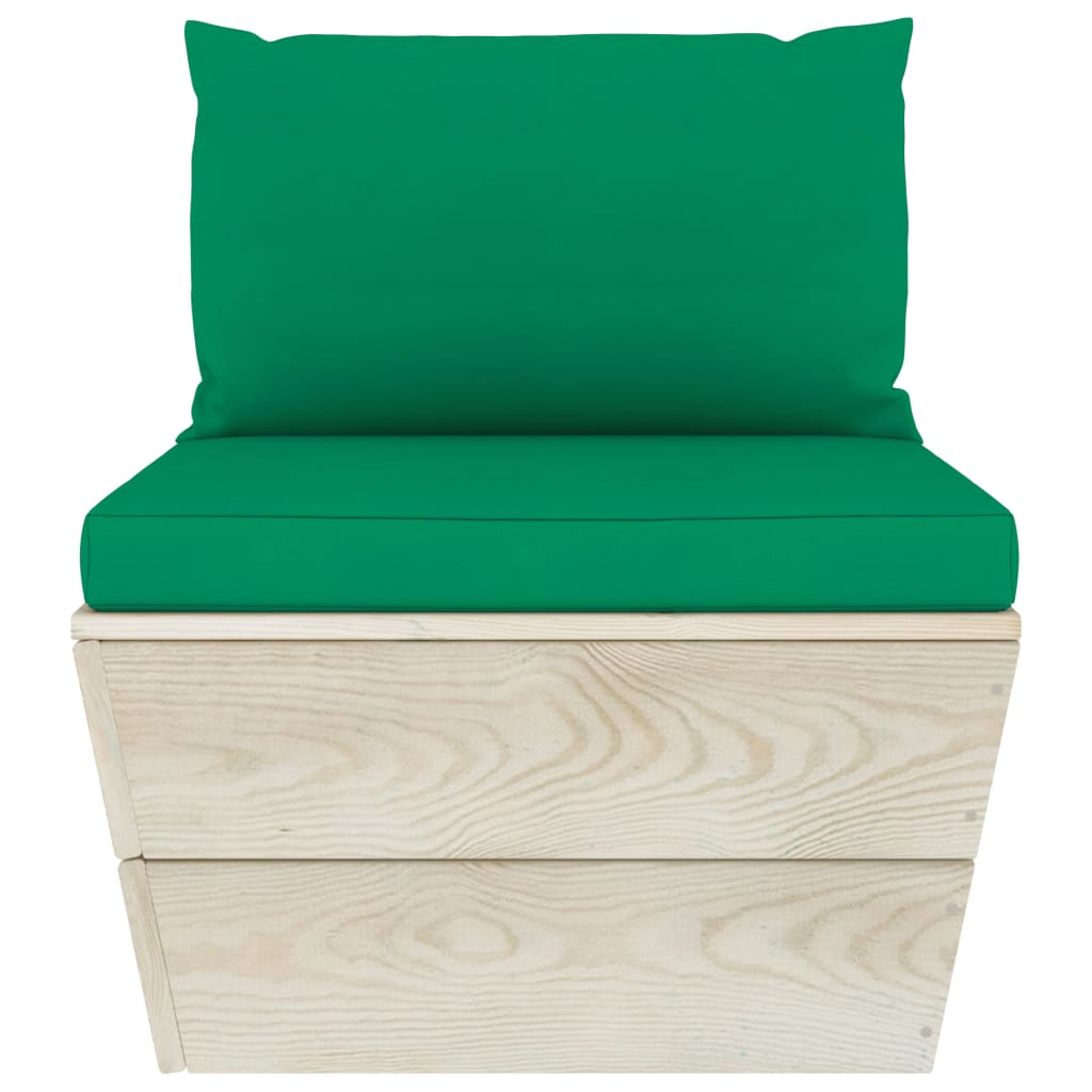 vidaXL Ensemble de canapés de jardin 4 pièces en palettes avec coussins Bois de sapin