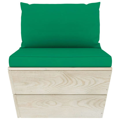 vidaXL Ensemble de canapés de jardin 4 pièces en palettes avec coussins Bois de sapin