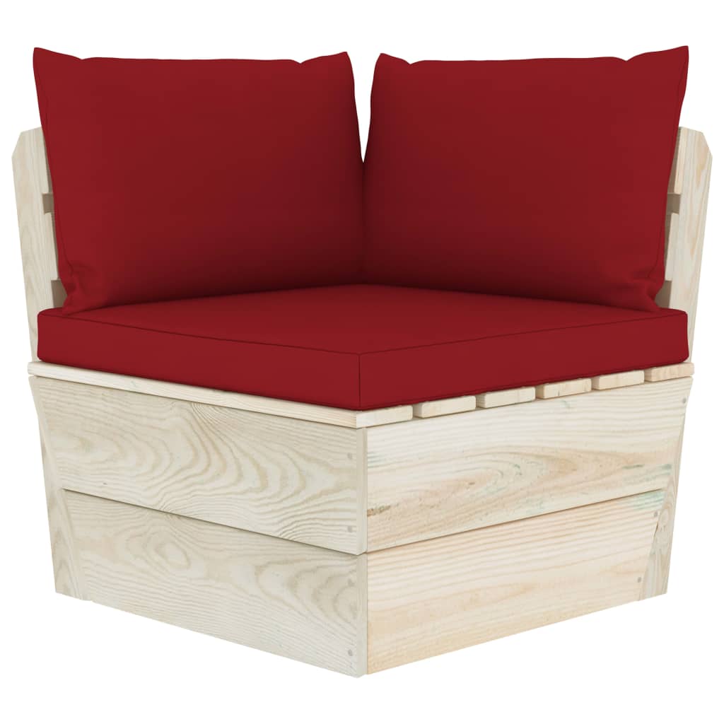 vidaXL Ensemble de canapés de jardin 4 pièces en palettes avec coussins Bois de sapin