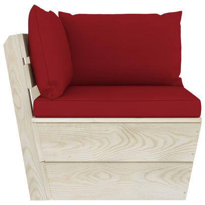 vidaXL Ensemble de canapés de jardin 4 pièces en palettes avec coussins Bois de sapin