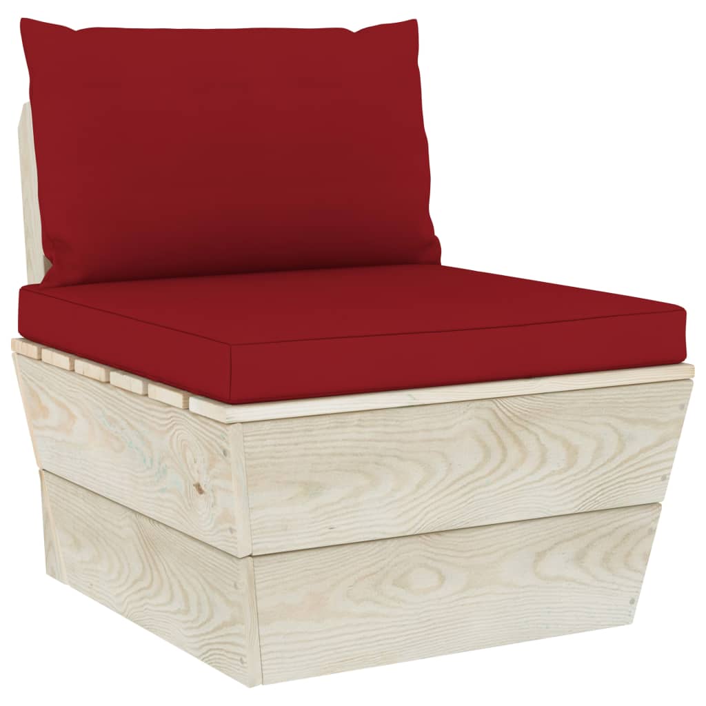 vidaXL Ensemble de canapés de jardin 4 pièces en palettes avec coussins Bois de sapin