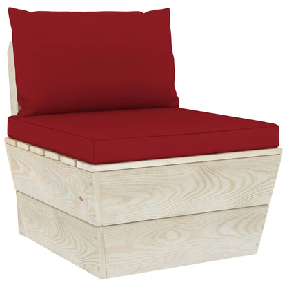 vidaXL Ensemble de canapés de jardin 4 pièces en palettes avec coussins Bois de sapin