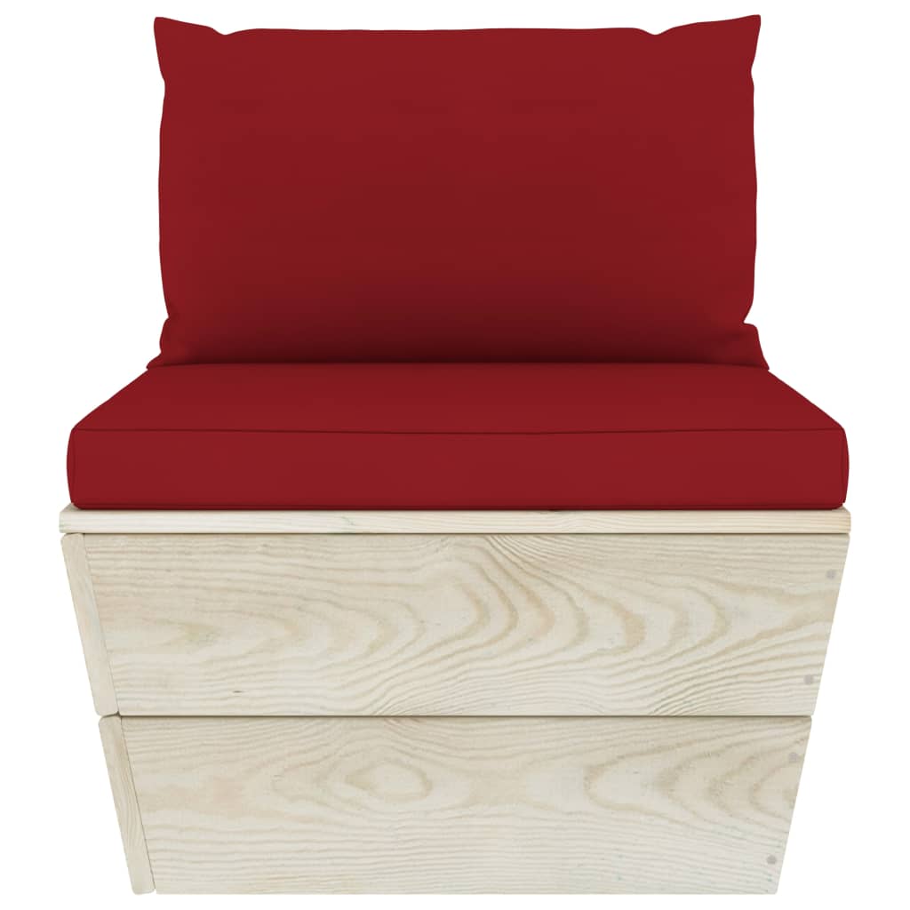 vidaXL Ensemble de canapés de jardin 4 pièces en palettes avec coussins Bois de sapin