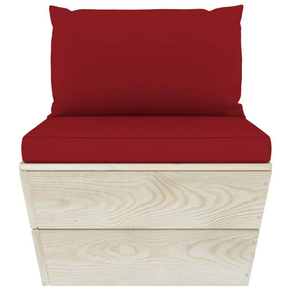 vidaXL Ensemble de canapés de jardin 4 pièces en palettes avec coussins Bois de sapin