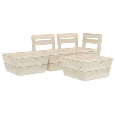 vidaXL Salon de jardin 4 pcs en palettes Bois de sapin imprégné