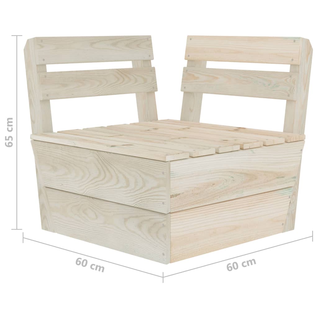 vidaXL Salon de jardin 4 pcs en palettes Bois de sapin imprégné