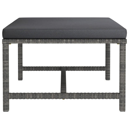 9-tlg. Garten-Lounge-Set mit Kissen Poly Rattan Grau