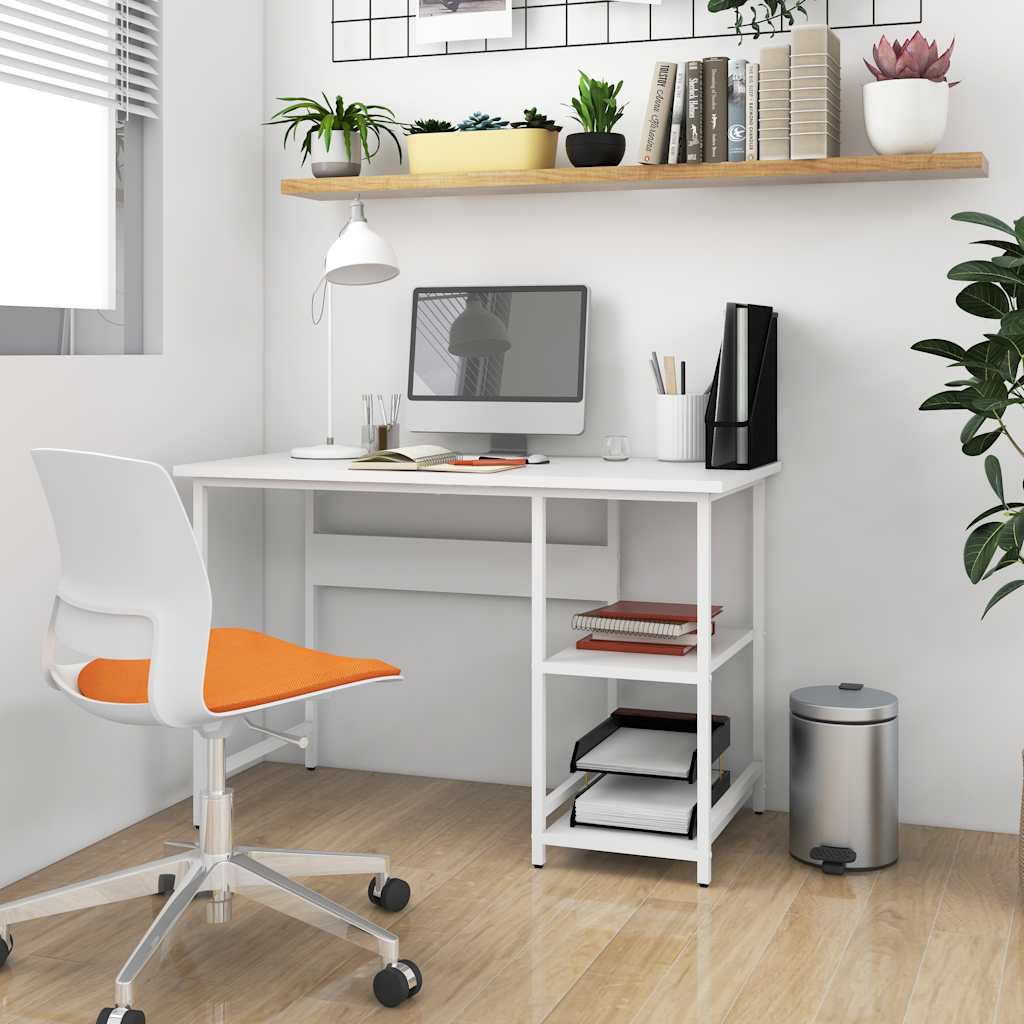 vidaXL Computertisch Weiß 105x50x72 cm MDF und Metall