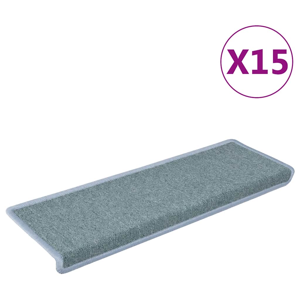 Stufenmatten 15 Stk. 65x21x4 cm Seeblau Rechteckiger Rand