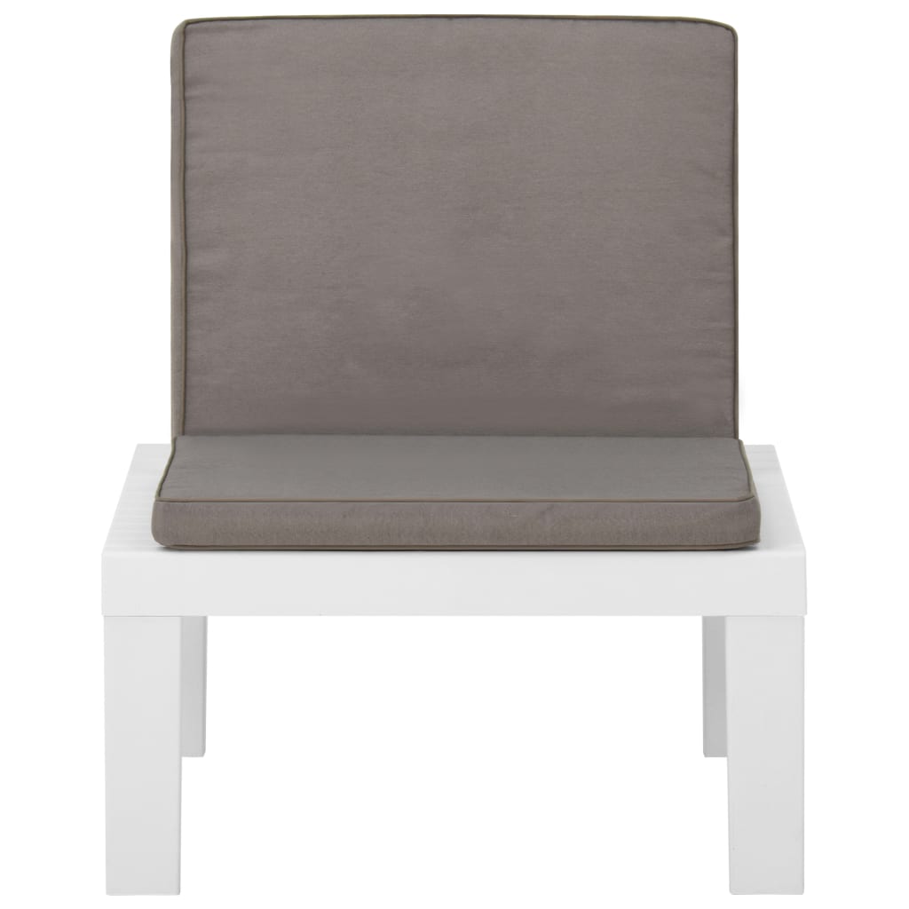 vidaXL Salon de jardin 4 pcs avec coussins plastique blanc