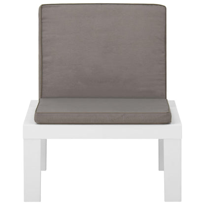 vidaXL Salon de jardin 4 pcs avec coussins plastique blanc