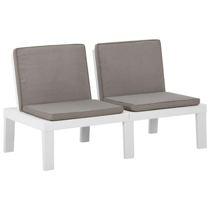 vidaXL Salon de jardin 4 pcs avec coussins plastique blanc