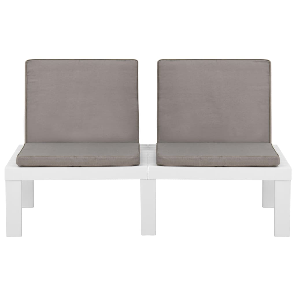 vidaXL Salon de jardin 4 pcs avec coussins plastique blanc