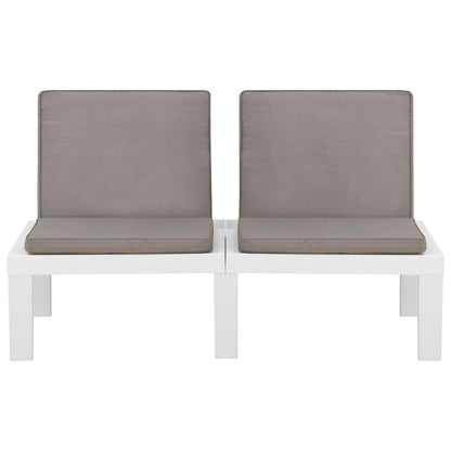 vidaXL Salon de jardin 4 pcs avec coussins plastique blanc