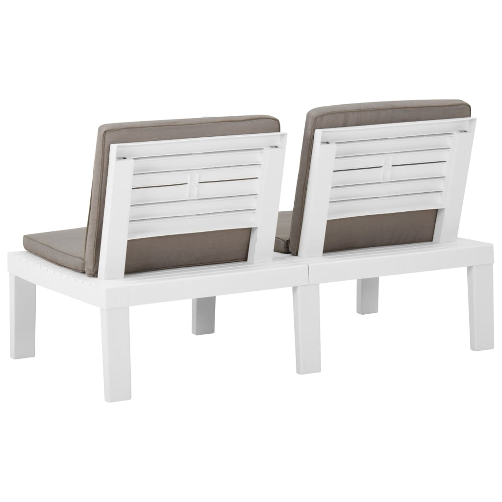vidaXL Salon de jardin 4 pcs avec coussins plastique blanc