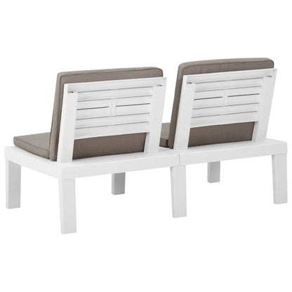 vidaXL Salon de jardin 4 pcs avec coussins plastique blanc