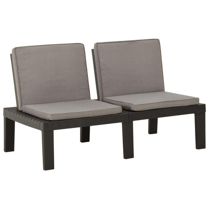 vidaXL Salon de jardin 4 pcs avec coussins Plastique Gris
