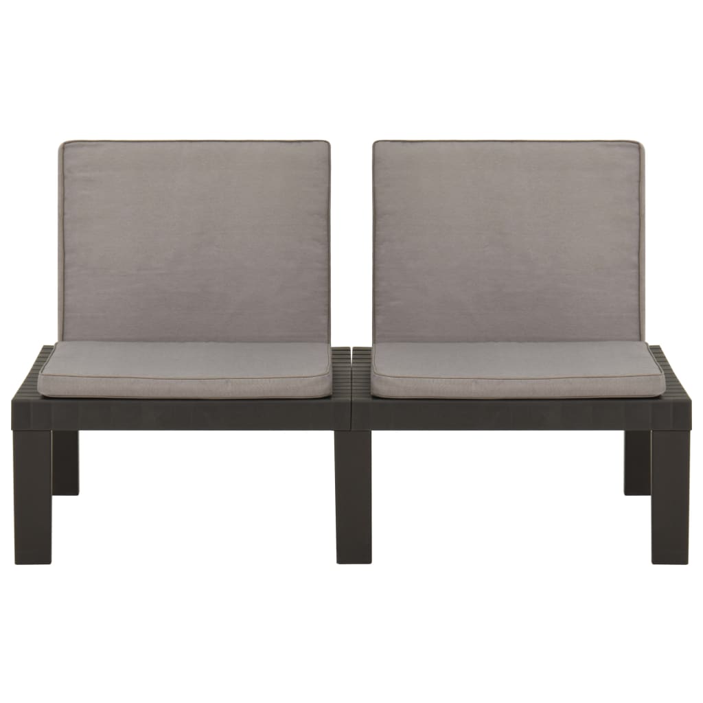 vidaXL Salon de jardin 4 pcs avec coussins Plastique Gris
