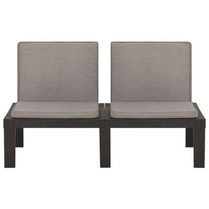 vidaXL Salon de jardin 4 pcs avec coussins Plastique Gris
