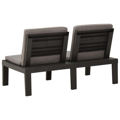 vidaXL Salon de jardin 4 pcs avec coussins Plastique Gris