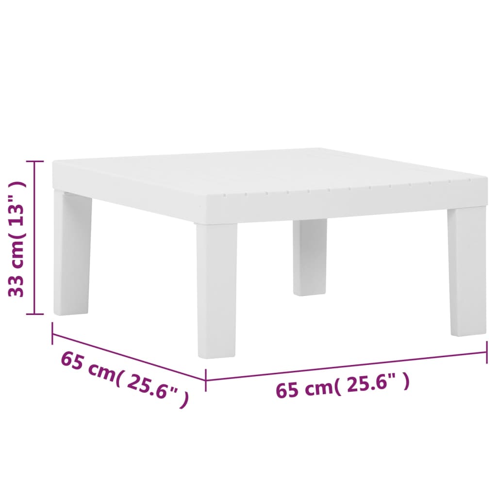 vidaXL 4-tlg. Garten-Lounge-Set mit Auflagen Kunststoff Weiß