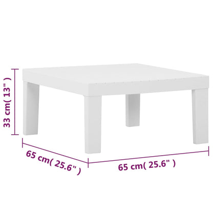 vidaXL 4-tlg. Garten-Lounge-Set mit Auflagen Kunststoff Weiß
