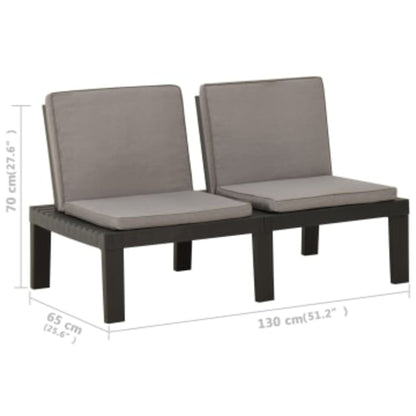 vidaXL Salon de jardin 4 pcs avec coussins Plastique Gris
