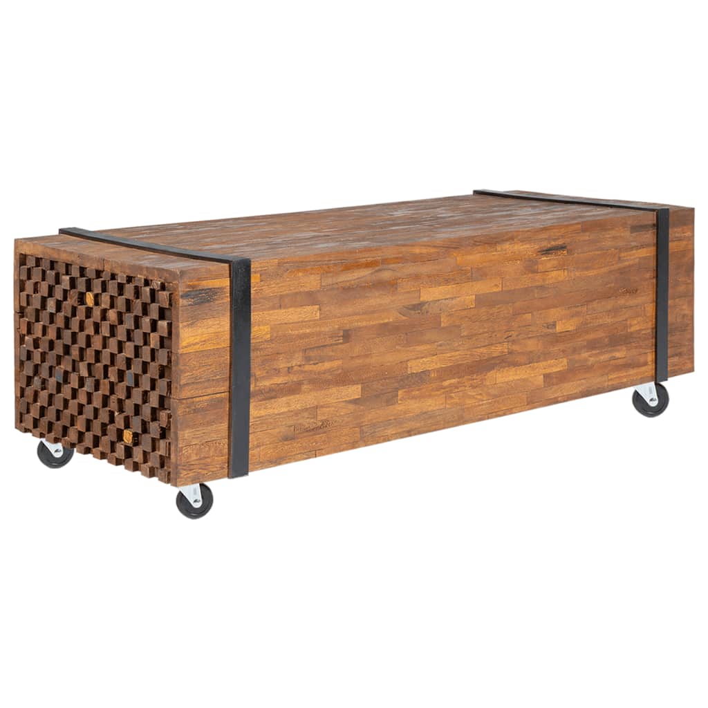 vidaXL Couchtisch 110x45x38 cm Teak Massivholz