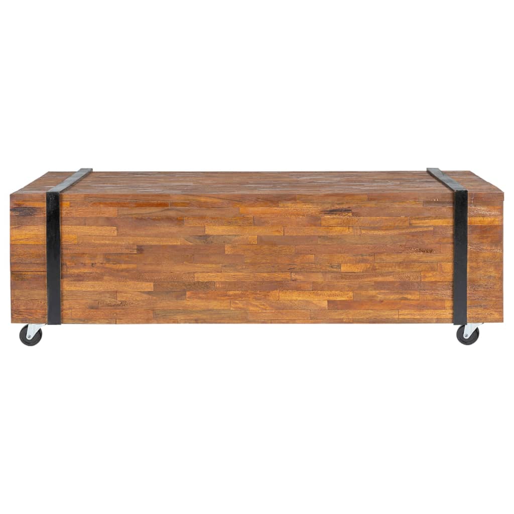 vidaXL Couchtisch 110x45x38 cm Teak Massivholz