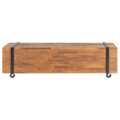 vidaXL Meuble TV 110x30x32,5 cm Bois de teck massif