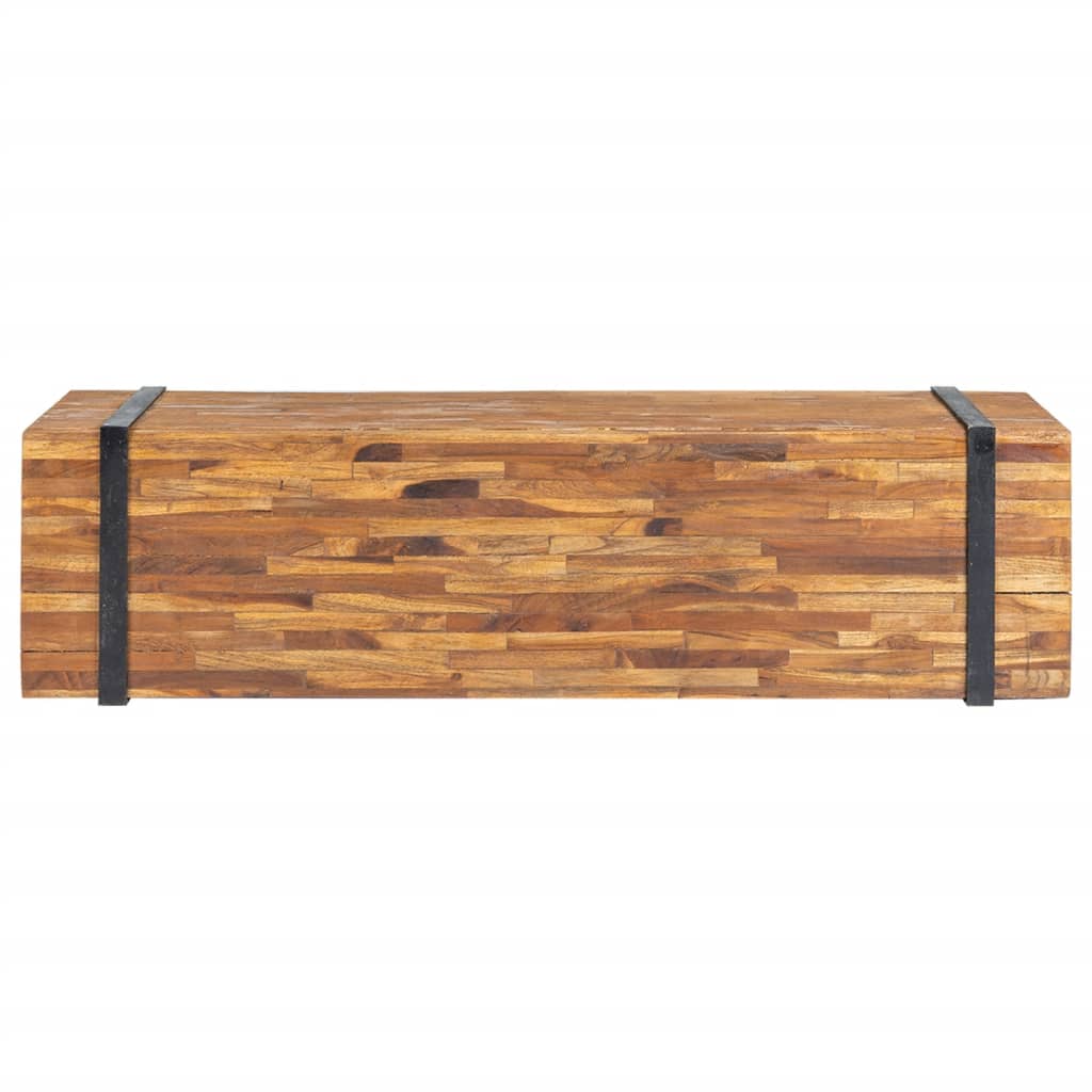 vidaXL Meuble TV 110x30x32,5 cm Bois de teck massif