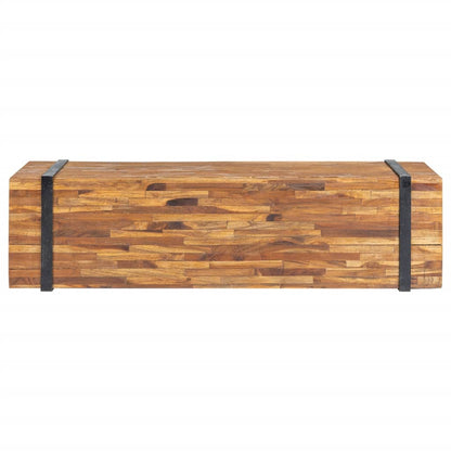 vidaXL Meuble TV 110x30x32,5 cm Bois de teck massif