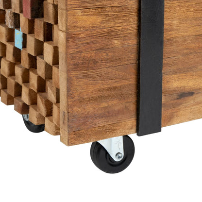 vidaXL Meuble TV 110x30x32,5 cm Bois de teck massif