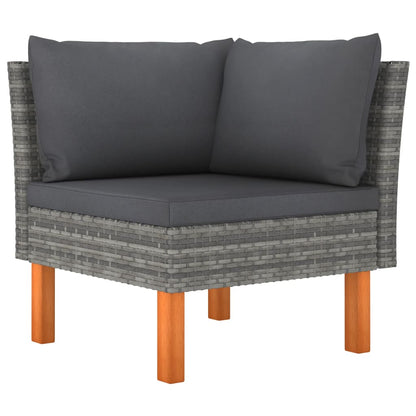 vidaXL 4-tlg. Garten-Lounge-Set mit Kissen Poly Rattan Grau