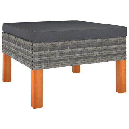 vidaXL 4-tlg. Garten-Lounge-Set mit Kissen Poly Rattan Grau