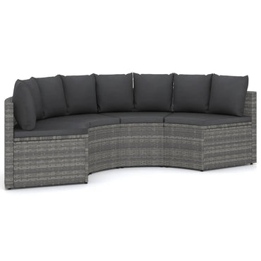 vidaXL 4-tlg. Garten-Sofagarnitur mit Auflagen Poly Rattan Grau