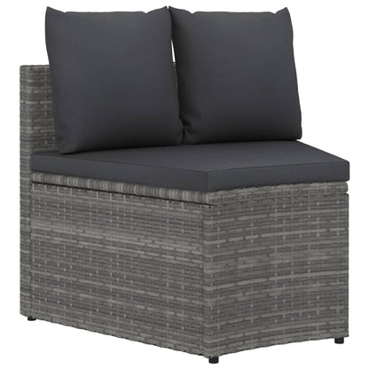 vidaXL 4-tlg. Garten-Sofagarnitur mit Auflagen Poly Rattan Grau