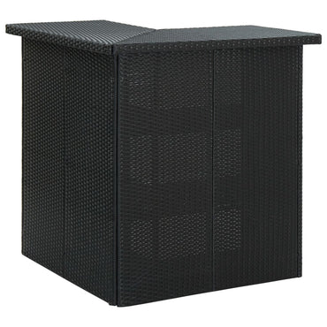 vidaXL Ensemble de bar de jardin 4 pcs avec coussins résine tressée noir