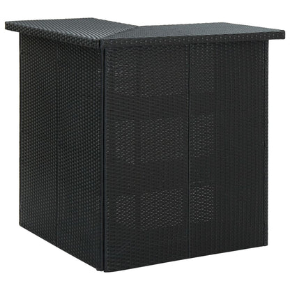 vidaXL 4-tlg. Gartenbar-Set mit Kissen Poly Rattan Schwarz