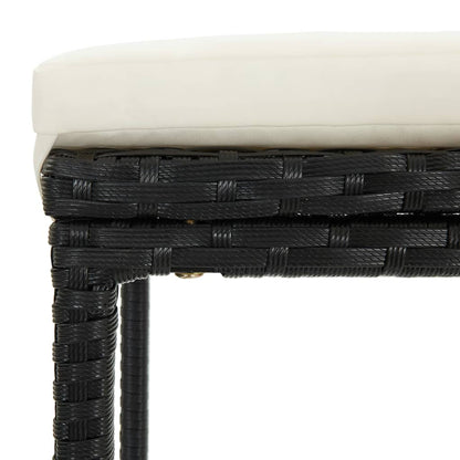 vidaXL 4-tlg. Gartenbar-Set mit Kissen Poly Rattan Schwarz