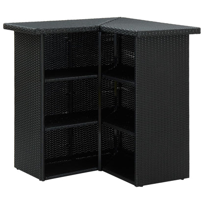 vidaXL 4-tlg. Gartenbar-Set mit Kissen Poly Rattan Schwarz