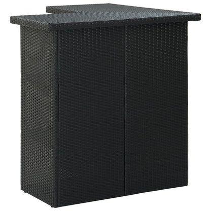 vidaXL 4-tlg. Gartenbar-Set mit Kissen Poly Rattan Schwarz