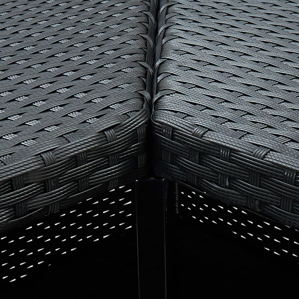 vidaXL 4-tlg. Gartenbar-Set mit Kissen Poly Rattan Schwarz