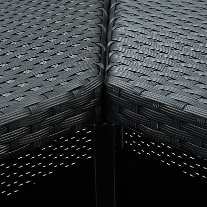 vidaXL 4-tlg. Gartenbar-Set mit Kissen Poly Rattan Schwarz