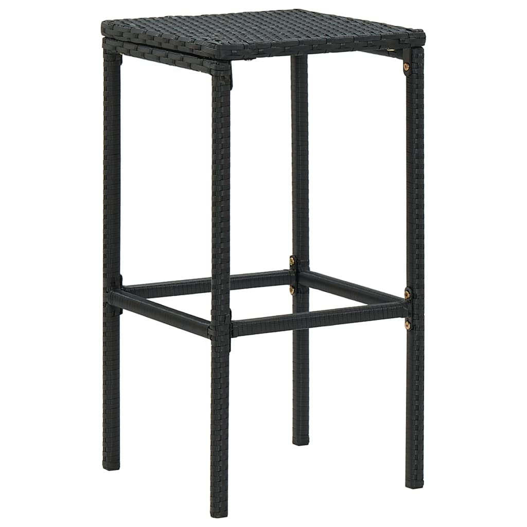 vidaXL 4-tlg. Gartenbar-Set mit Kissen Poly Rattan Schwarz