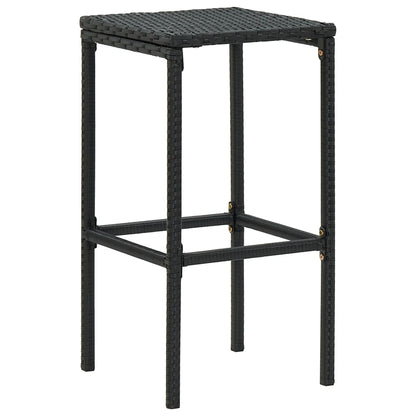 vidaXL 4-tlg. Gartenbar-Set mit Kissen Poly Rattan Schwarz