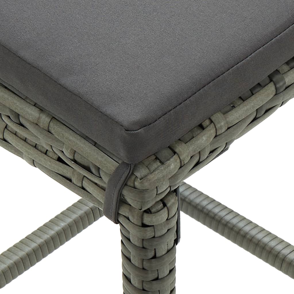 vidaXL Ensemble de bar de jardin 4 pcs avec coussins résine tressée gris