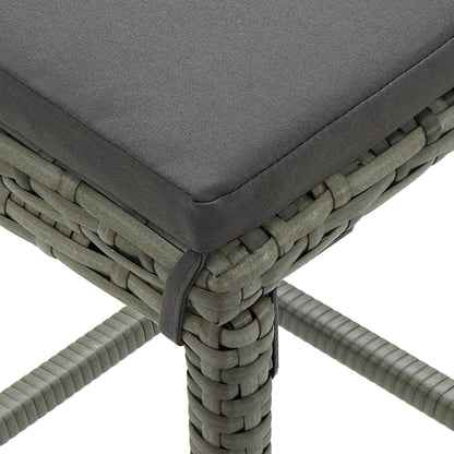 vidaXL Ensemble de bar de jardin 4 pcs avec coussins résine tressée gris