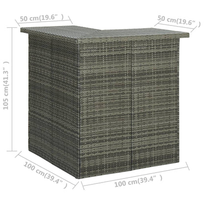 vidaXL Ensemble de bar de jardin 4 pcs avec coussins résine tressée gris