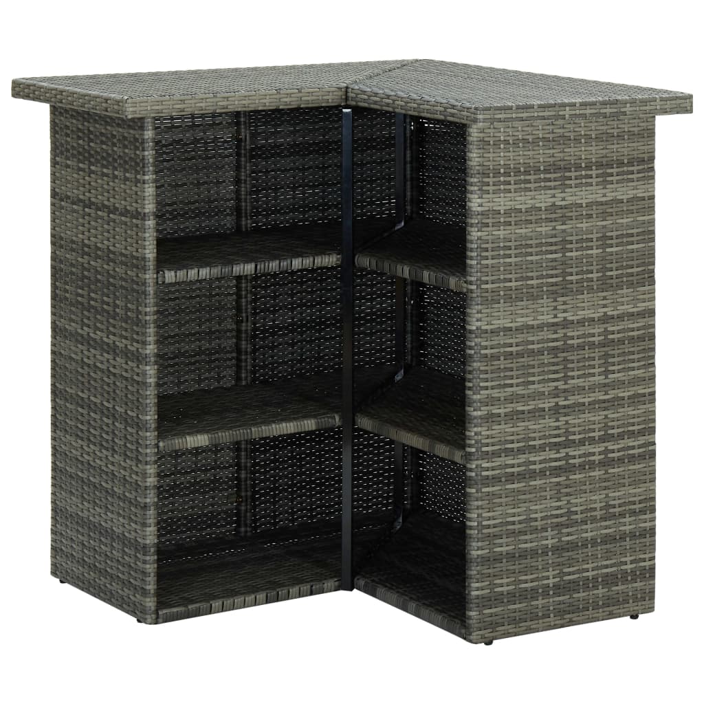 vidaXL Ensemble de bar de jardin 4 pcs avec coussins résine tressée gris